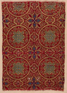 Lampas mit Blattmedaillons, 1300er