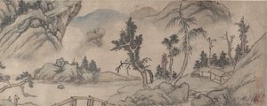 Landschaft, frühes 20. Jahrhundert, falsches Datum 1577