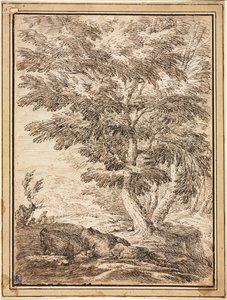 Landschaft mit Baumgruppe, 17. Jahrhundert