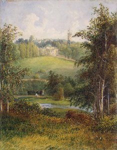 Landschaft mit dem Herrenhaus im Anwesen von Gostilitsy bei St. Petersburg, 1820er Jahre