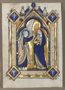 Blatt aus einem Psalter: Die Verkündigung, ca. 1260 von Unbekannt