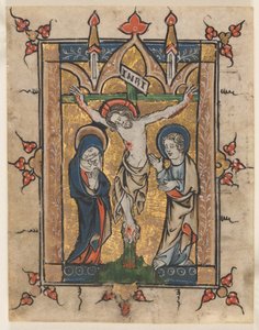 Blatt aus einem Psalter: Die Kreuzigung, ca. 1300-1330