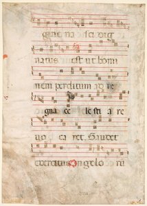 Blatt aus einem Antiphonar: Musik verso, frühe 1300er von Unbekannt