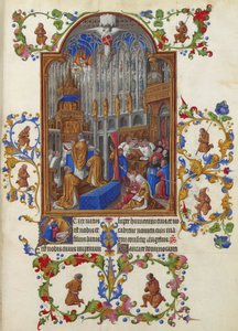 Les Très Riches Heures des Herzogs von Berry, Folio 158r - Die Weihnachtsmesse