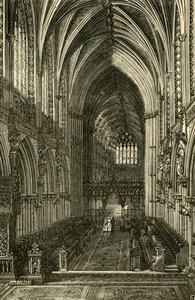 Lichfield-Kathedrale Innenansicht, Blick nach Westen, 1898 von Unbekannt