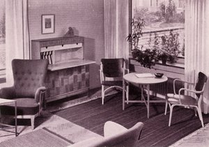 Wohnzimmermöbel von Carl-Axel Acking, hergestellt von A.B. Svenska Möbelfabrikerna, 1949 von Unbekannt