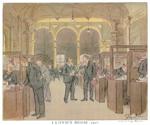 Lloyds Raum. 1927 - Wie von einem Punch-Künstler gesehen, 1928 von Unbekannt