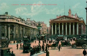 London, Bank of England und Royal Exchange, ca. 1910 von Unbekannt