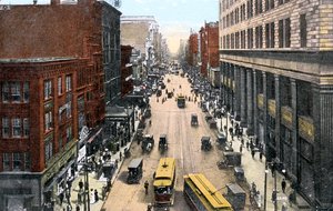 Blick nach Osten entlang der Market Street vom Rathaus, Philadelphia, Pennsylvania, USA, um 1900 von Unbekannt