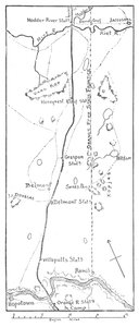 Lord Methuens Vormarschlinie zum Modder River, 1902