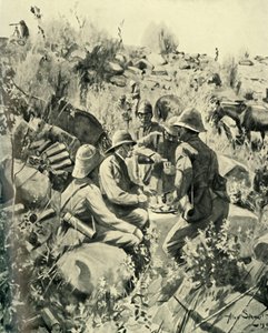 Lord Roberts und Stab beim Mittagessen auf dem Veldt, 1901