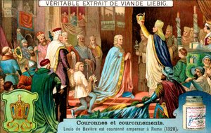 Ludwig von Bayern zum Kaiser von Rom gekrönt, 1328 von Unbekannt