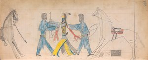 Maffet Ledger: Schwarze Kavallerieoffiziere und Indianer, ca. 1874-81