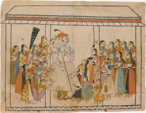 Maharaja Raj Singh von seinen Damen verehrt