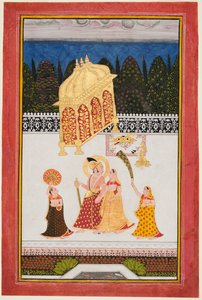 Maharana Ari Singh um 1761-73 und seine Gemahlin auf einer Terrasse, um 1761 von Unbekannt