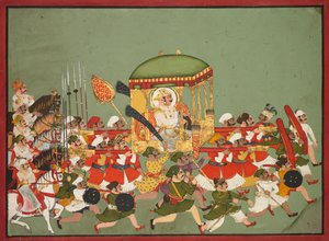 Maharao Chattar Sal regierte 1758-64 von Kota in einer Sänfte, ca. 1760