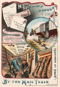 Postzug, der Briefe aus Städten und Gemeinden in Großbritannien nach London bringt, ca. 1900