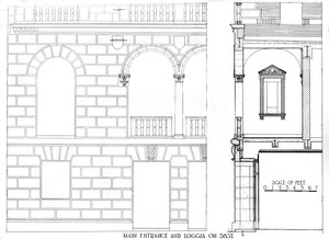Haupteingang und Loggia in der 38. Straße, Fraternity Clubs Building, New York City, 1924 von Unbekannt