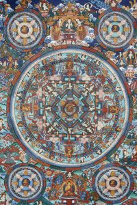 Mandala auf einem tibetischen Thangka, Bhaktapur, Nepal