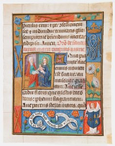Manuskriptblatt aus einem Stundenbuch, ca. 1500 von Unbekannt