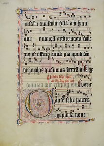 Manuskriptblatt mit Initiale G, aus einem Antiphonar von Unbekannt