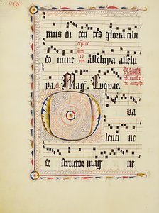 Manuskriptblatt mit Initiale O, aus einem Antiphonar, deutsch, zweites Viertel des 15. Jahrhunderts von Unbekannt