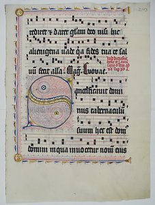 Manuskriptblatt mit Initiale S, aus einem Antiphonar von Unbekannt