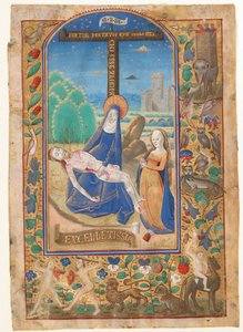 Manuskriptblatt mit der Pieta, aus einem Stundenbuch