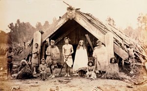 Maori-Familie, Neuseeland, um 1880er Jahre