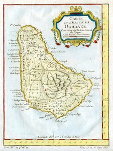 Karte von Barbados, um 1764