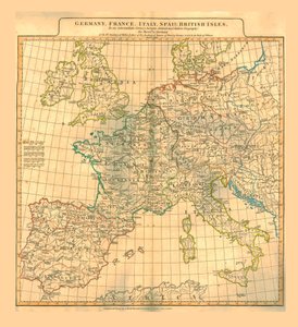 Karte von Europa, 1821 von Unbekannt
