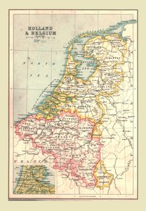 Karte von Holland und Belgien, 1902 von Unbekannt