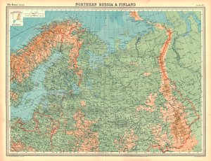 Karte von Nordrussland und Finnland