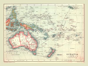 Karte von Ozeanien, 1902 von Unbekannt