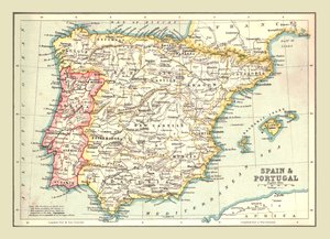 Karte von Spanien und Portugal