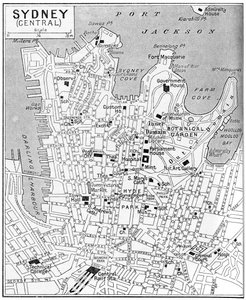 Karte von Zentralsydney, New South Wales, Australien