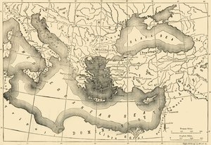 Karte des Byzantinischen Reiches im neunten Jahrhundert, 1890 von Unbekannt
