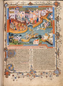 Marco Polos Abreise aus Venedig im Jahr 1271 aus Marco Polos Reisen, um 1400 von Unbekannt