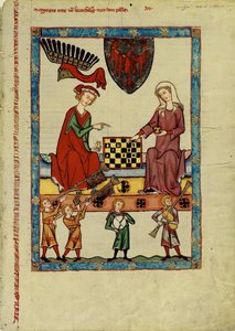Markgraf Otto IV. von Brandenburg spielt Schach aus dem Codex Manesse, zwischen 1305 und 1340
