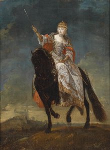 Maria Theresia als Königin von Ungarn auf dem Krönungshügel von Pressburg, Mitte des 18. Jahrhunderts
