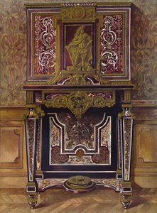 Marketerie-Schrank mit Dekoration in vergoldeter Bronze, von André Charles Boule, 1903 von Unbekannt