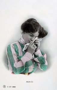 Verheiratet, französische Vintage-Postkarte, um 1900 von Unbekannt
