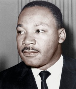 Martin Luther King Jr., amerikanischer schwarzer Bürgerrechtler, um 1968 von Unbekannt