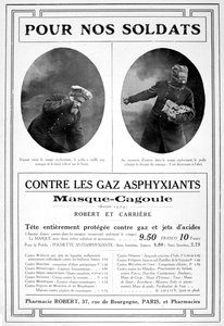 Masque cagoule Gasmaske Werbung, 1915