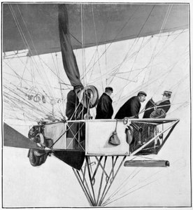 Maurice Berteaux, Kriegsminister im Lebaudy-Luftschiff, 3. November 1905 von Unbekannt