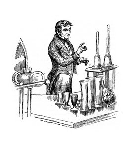 Michael Faraday hält einen Vortrag an der Royal Institution, London, 1835, 20. Jahrhundert