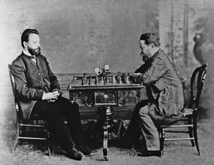 Mikhail Chigorin und William Steinitz in Havanna, 1880 von Unbekannt