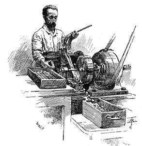 Kanten von Münzen fräsen, Royal Mint, London, 1891