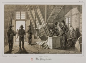 Bergbau, Metallerz Grubenkopf einer Mine, Deutschland, ca. 1851 von Unbekannt