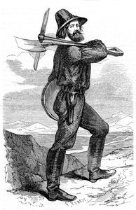 Goldsucher in den kalifornischen Goldfeldern, 1853